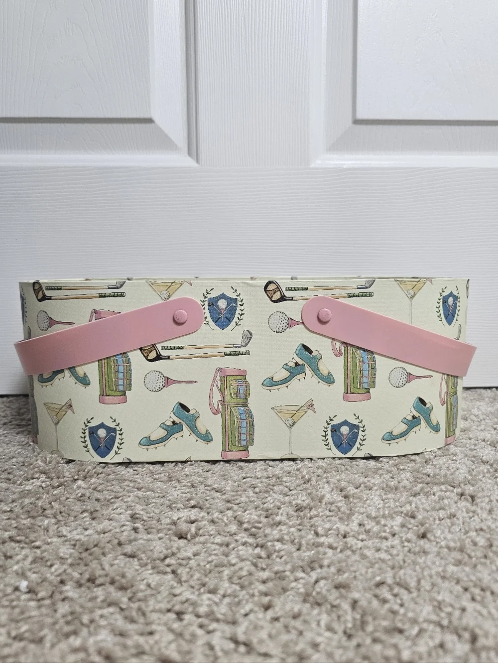 Bob's Boxes by Lang Primative Pink Golf Par Four Nesting Basket/Box with Handles - Picture 6 of 8